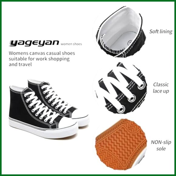 High Top Canvas Sneakers Classic Lace Up Fashion Shoes Casual Retro Style - Picture 3 of 7